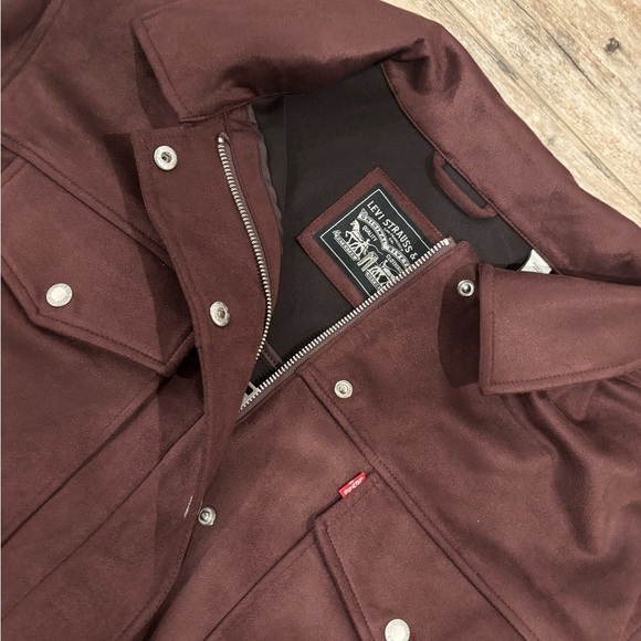 NWT Levi’s Brown Snap Faux Suede Vintage Trucker Jacket 3X - Picture 4 of 11